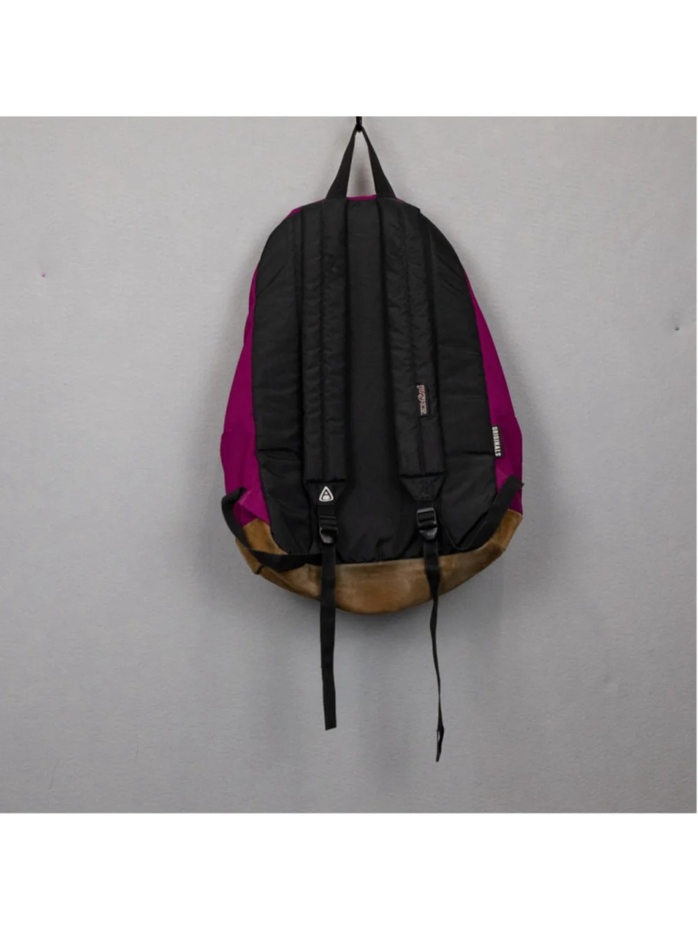 Jansport berry purple laptop sleeve leather bottom backpack